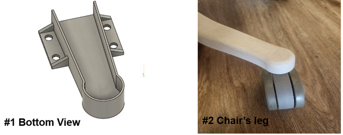 Bottom view chair leg